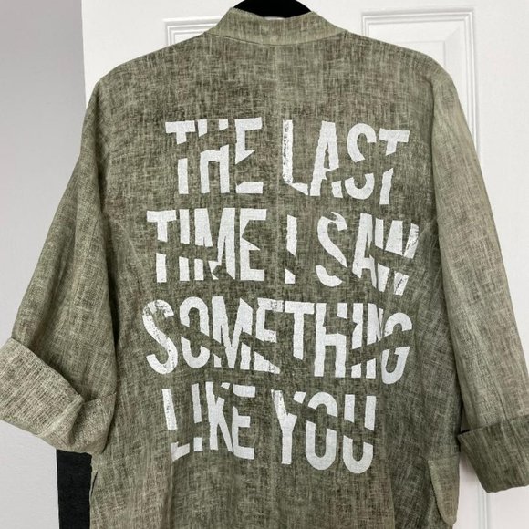 Art to Wear olive linen jacket. Excellent condition. L Reduced!!! - Picture 3 of 5